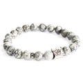 Pulsera de ágata gris con corona · NŪMEN MIND