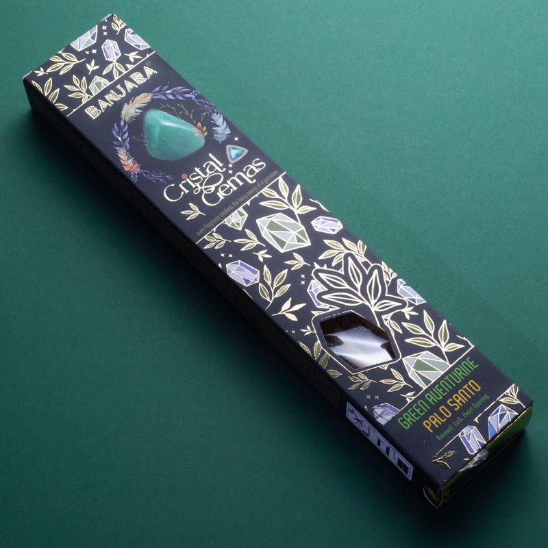 Incienso Banjara Palo Santo con Aventurina Verde – NŪMEN MIND
