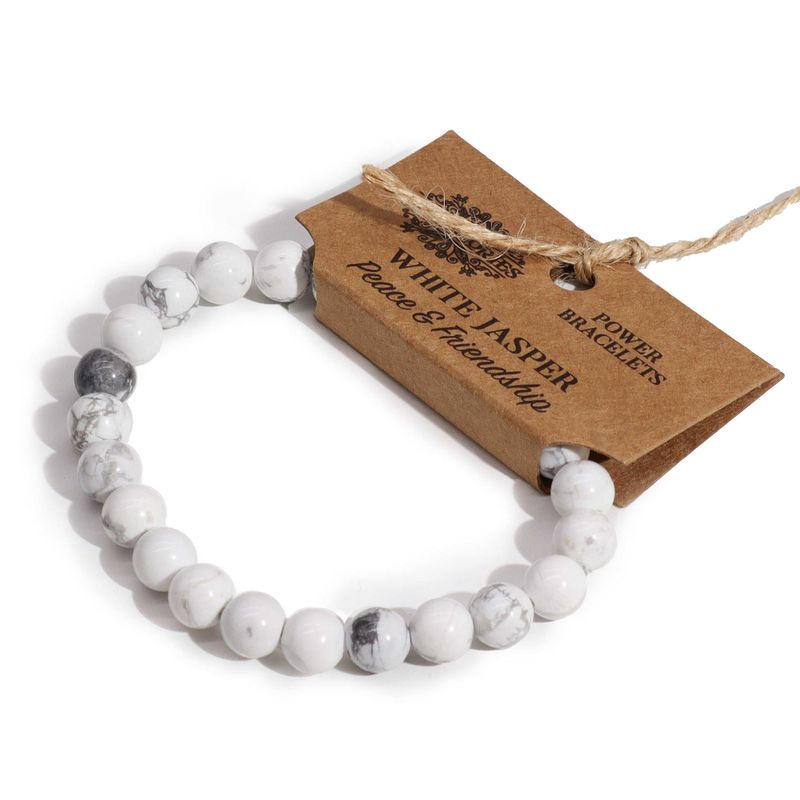 Pulsera de energía de jaspe blanco · NŪMEN MIND