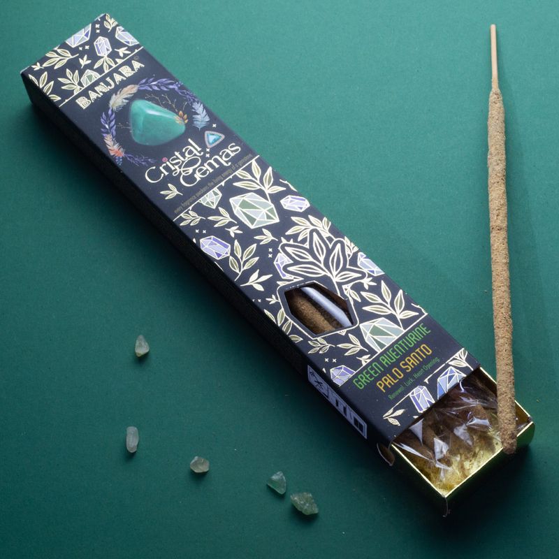 Incienso Banjara Palo Santo con Aventurina Verde – NŪMEN MIND
