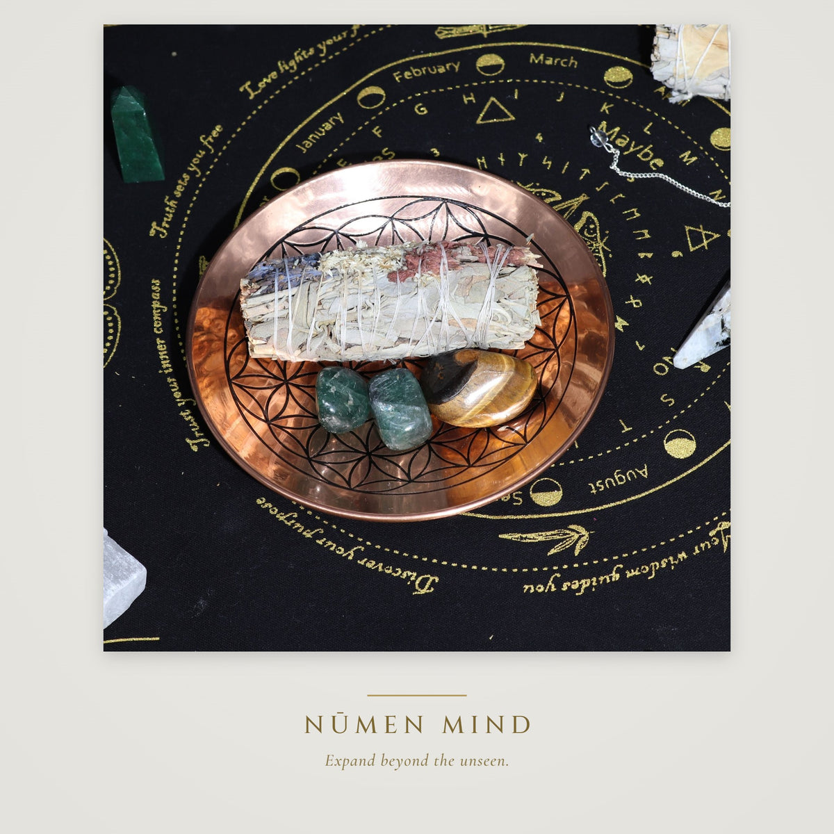 Plato de cobre Flor de la Vida · NŪMEN MIND
