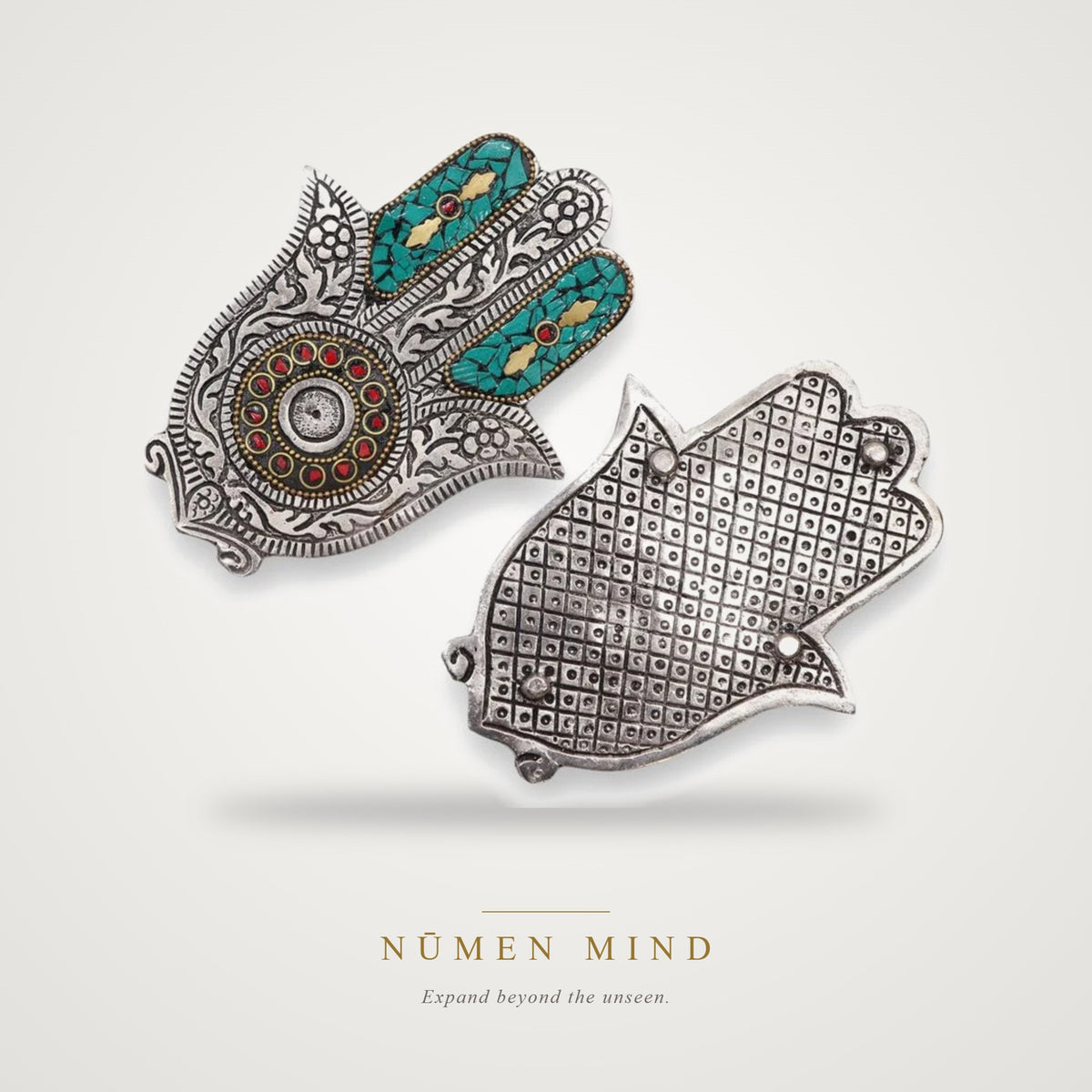 Porta Incienso Hamsa Verde · 13 cm – NŪMEN MIND