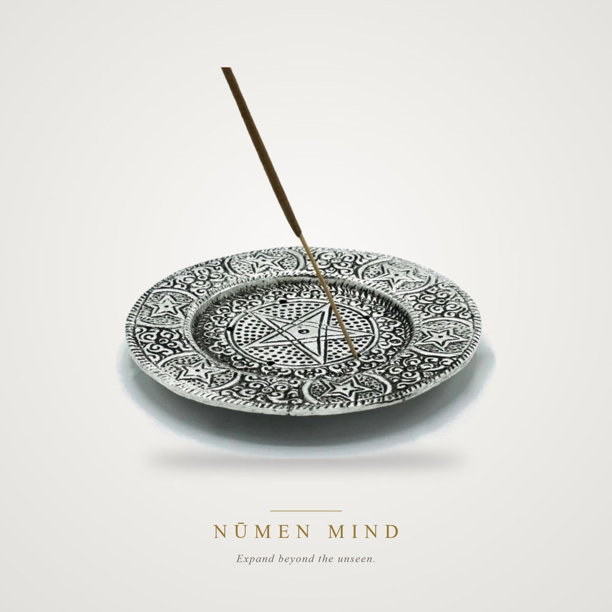 Porta Incienso Pentáculo · Aluminio 11,5 cm – NŪMEN MIND