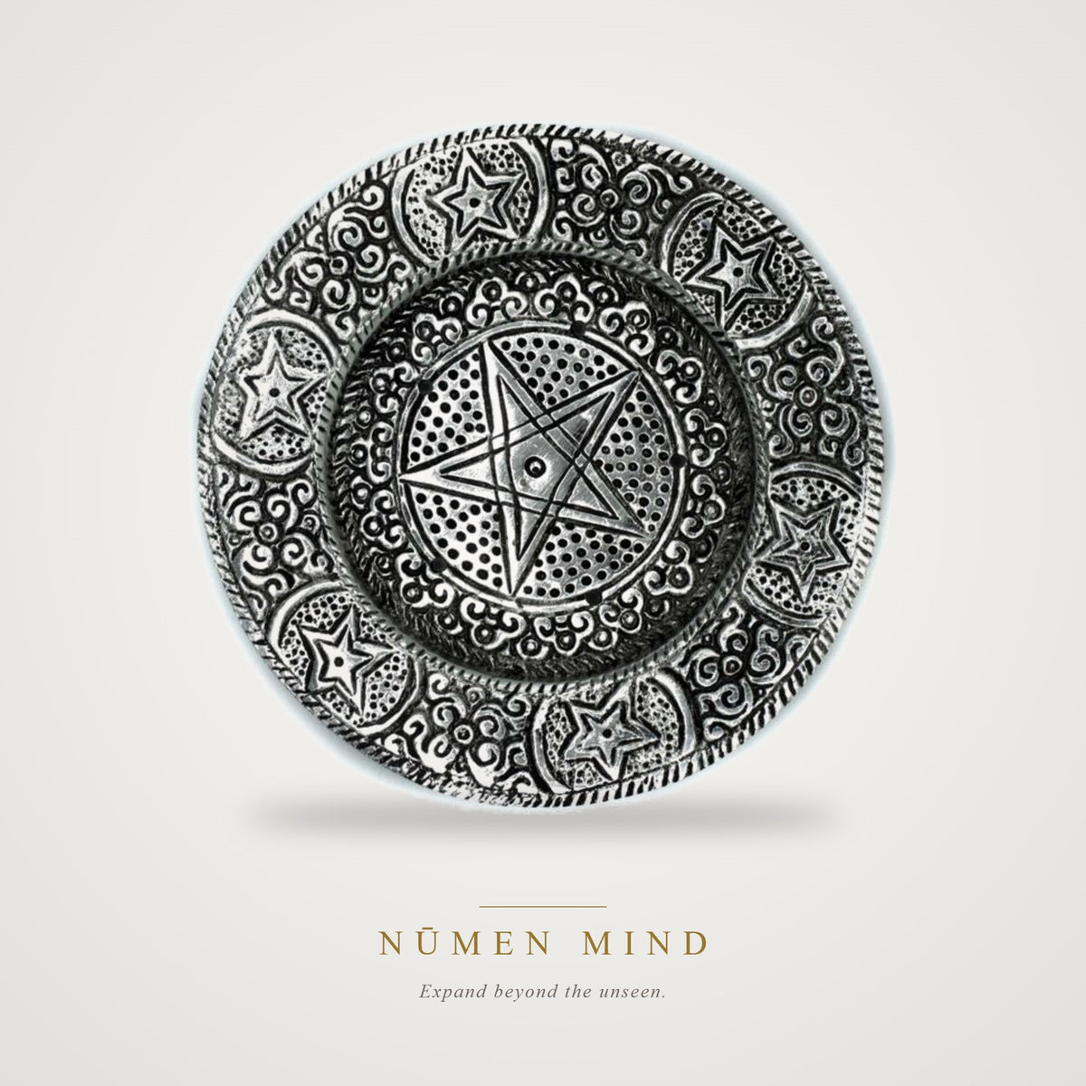 Porta Incienso Pentáculo · Aluminio 11,5 cm – NŪMEN MIND
