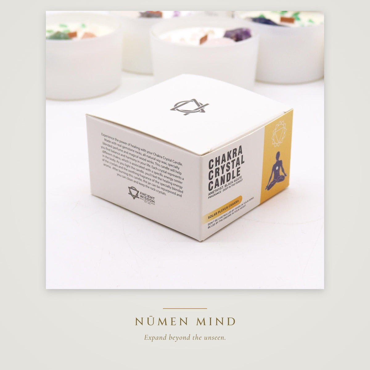 Vela de cristales Chakra Plexo Solar · NŪMEN MIND