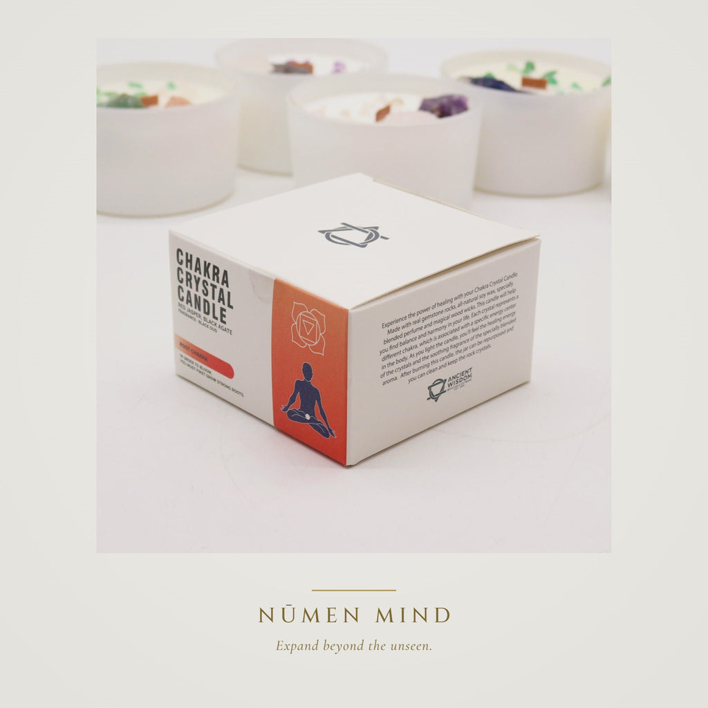 Vela de cristales Chakra Raíz · NŪMEN MIND