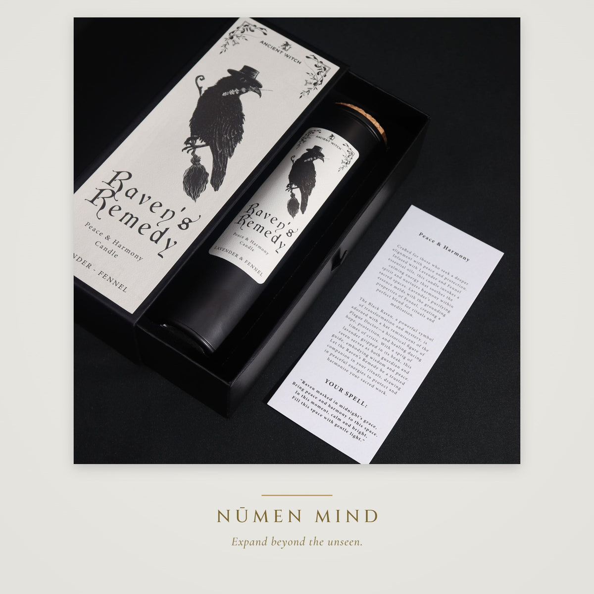 Vela purificadora Remedio del Cuervo · NŪMEN MIND